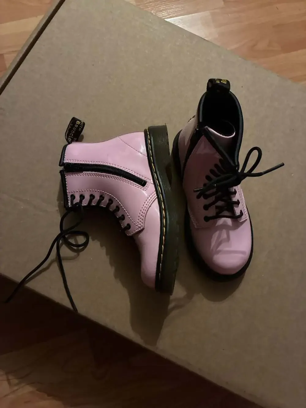 Dr. Martens 1460 Junior Patent Leather Boots in Pink